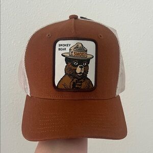 Trucker Hat Smokey Bear Brown and White by MAD Engine